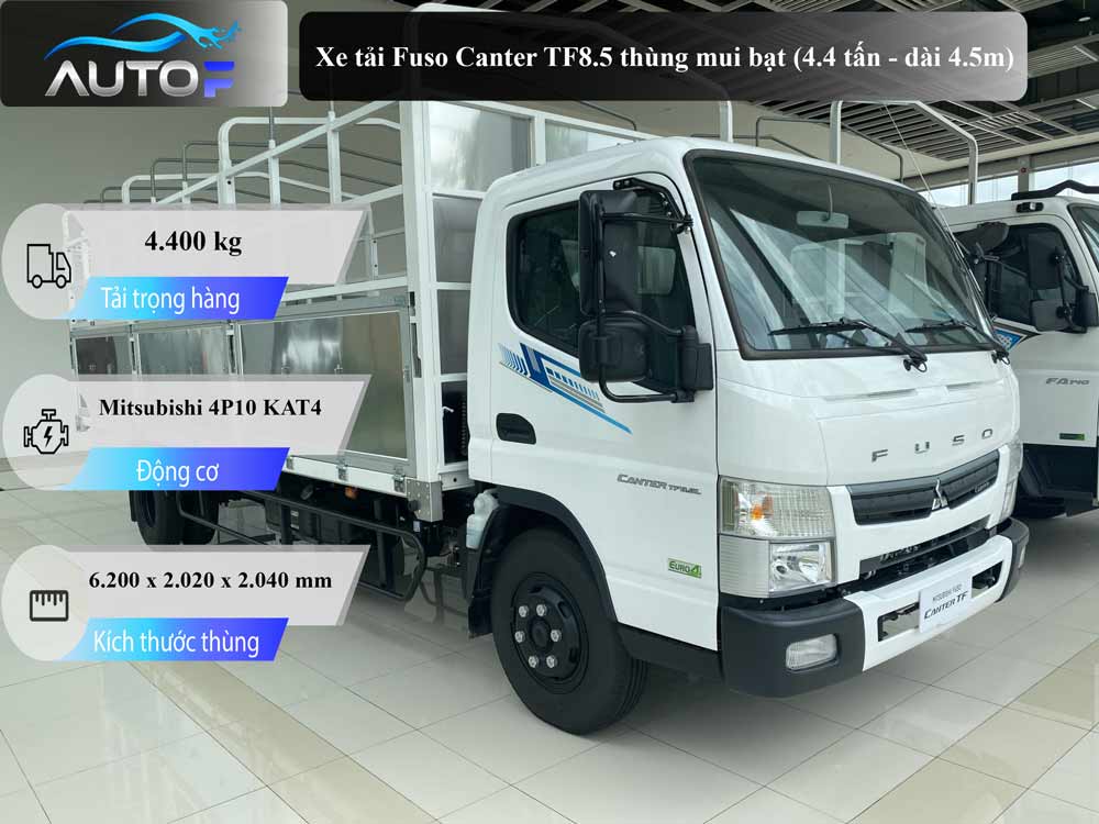 Xe tải Fuso Canter TF8.5 thùng mui bạt (4.4 tấn - dài 4.5m)